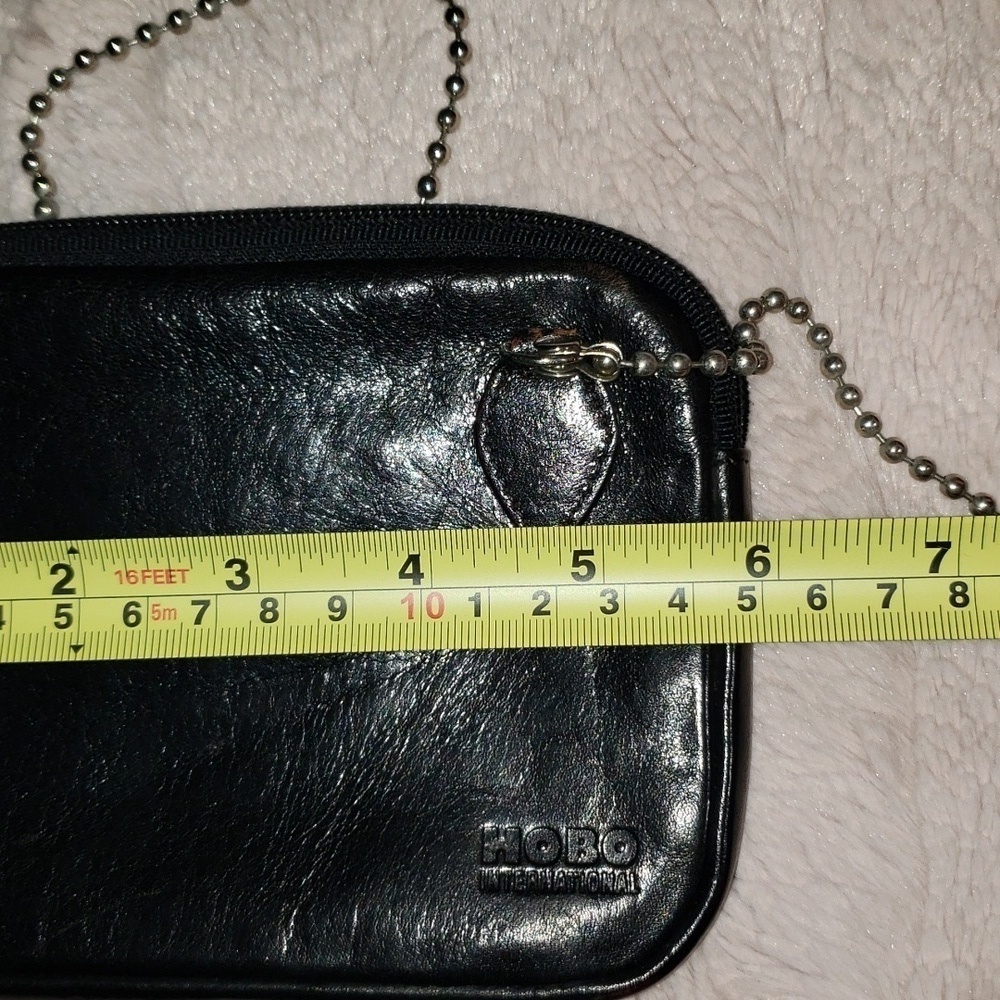 HOBO BRAND- Black Leather Small Crossbody with Chain Strap - Picture 6 of 7